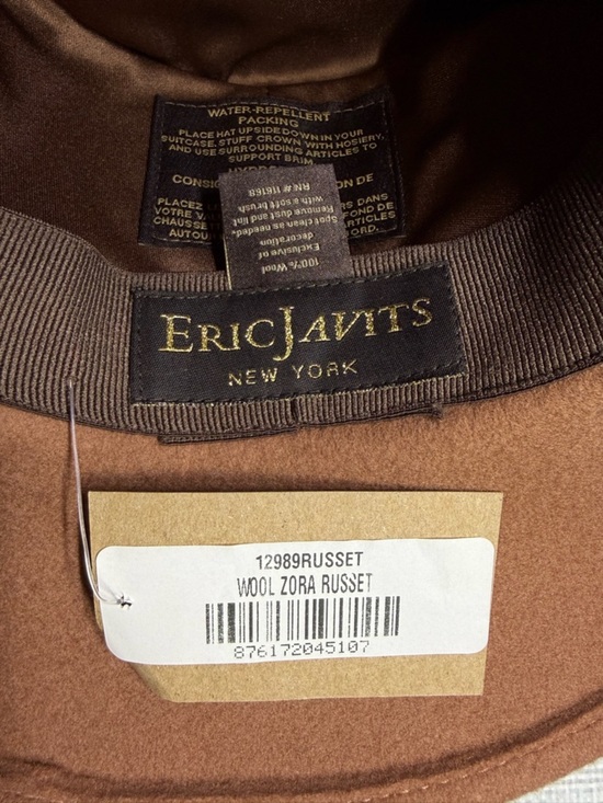 Eric Javits Wide-Brim Wool Fedora Hat in Russet main image 9